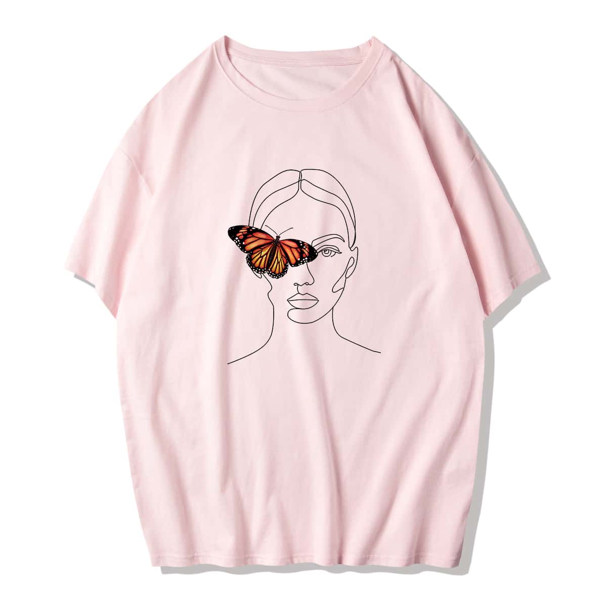 

Guys Abstract Figure Graphic Tee, Baby pink
