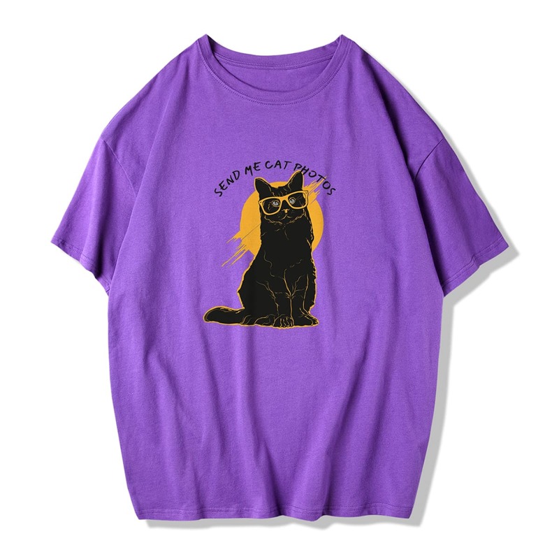

Guys Cat Graphic Tee, Violet purple