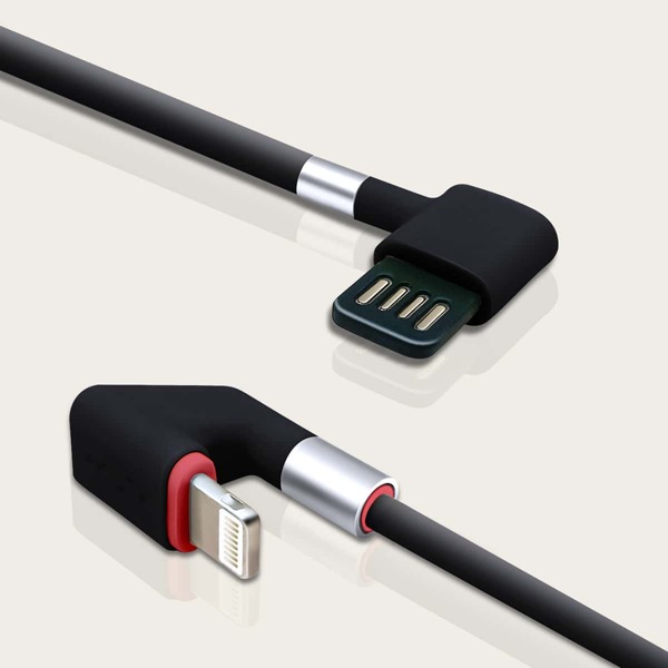 

1шт коленчатый зарядный кабель для iPhone, Чёрный