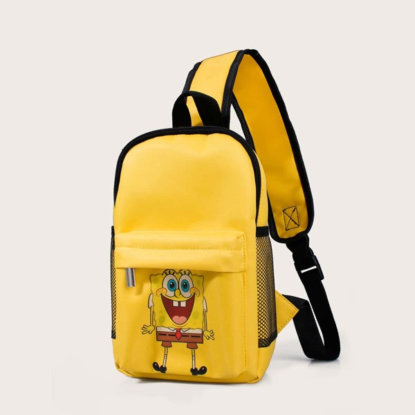 

SHEIN X SpongeBob Girls Cartoon Graphic Sling Bag, Yellow
