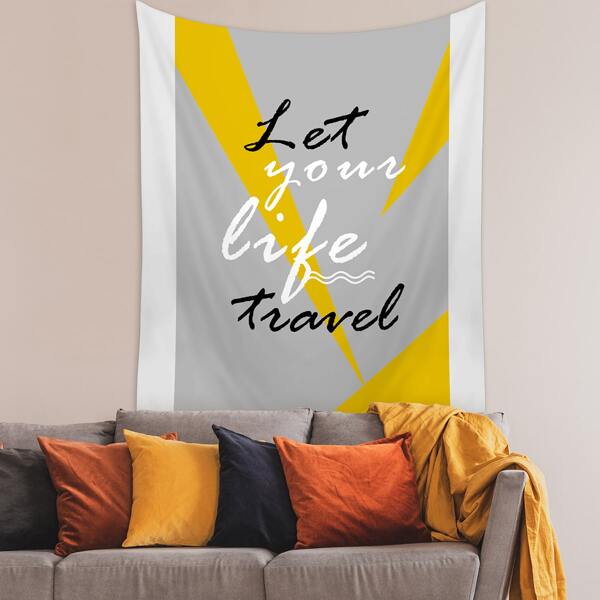 

Slogan Graphic Tapestry, Multicolor