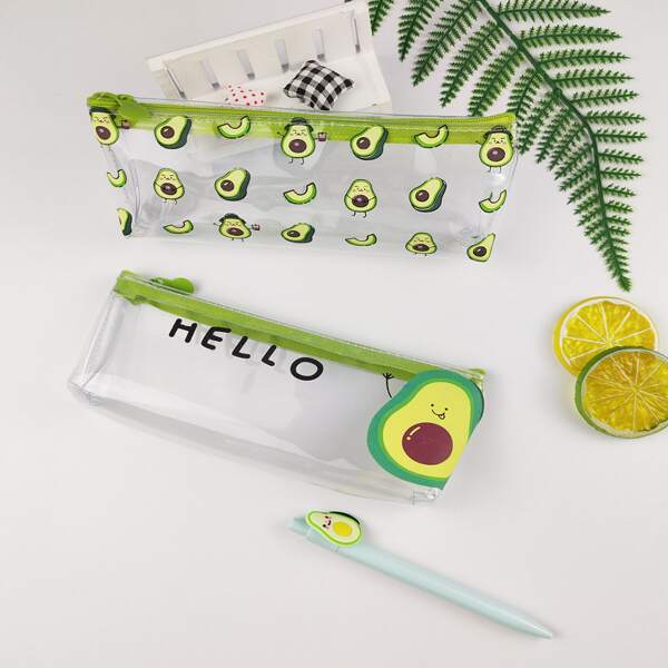 

1pc Avocado Print Random Pencil Bag, Multicolor