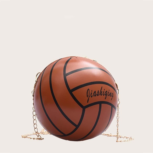 

Girls Volleyball Shaped Crossbody Bag, Brown