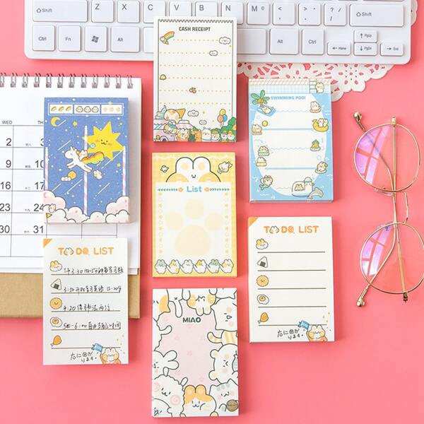

1pack Cartoon Graphic Random Sticky Note, Multicolor