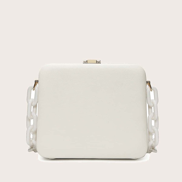 

Chain Box Bag, White