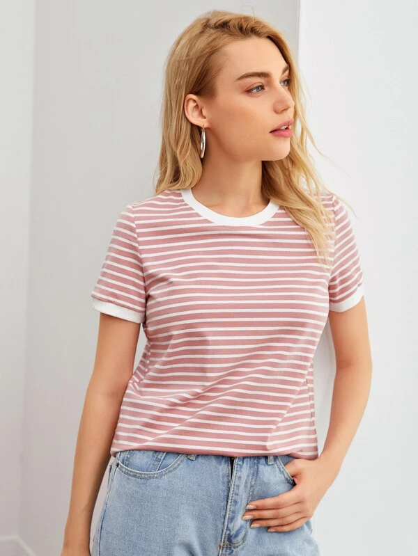 striped ringer tee womens