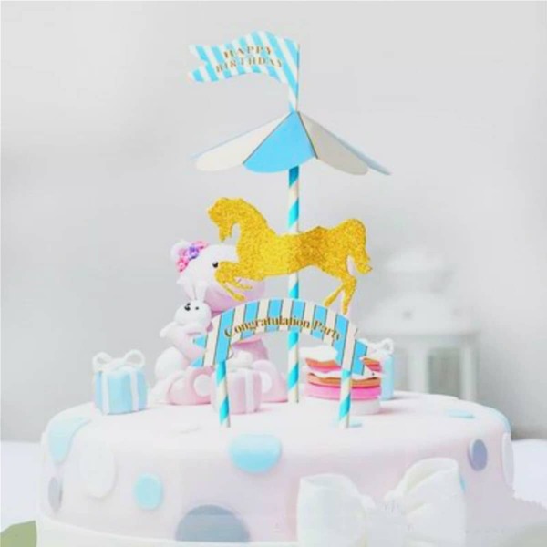 

4pcs Birthday Cake Topper Set, Multicolor