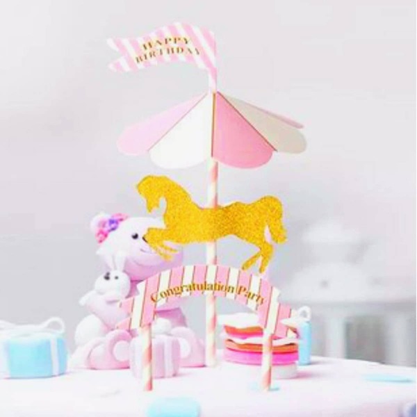 

4pcs Birthday Cake Topper Set, Multicolor
