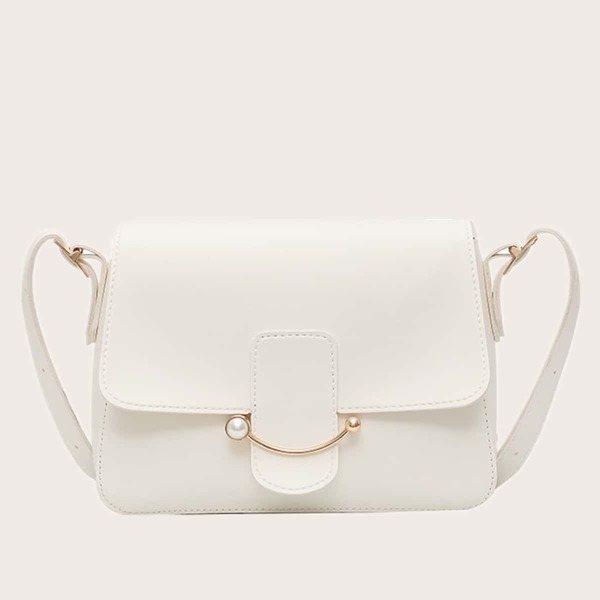 

Flap Crossbody Bag, Beige