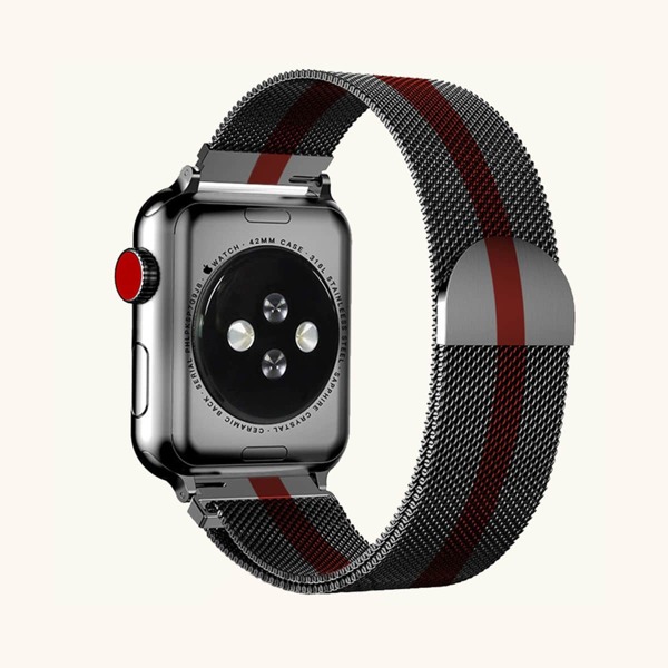

1шт двухцветный ремешок для iWatch из нержавеющей стали, Чёрный