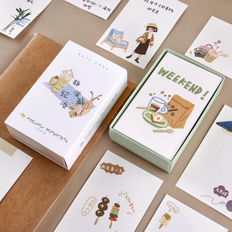 

100pcs Cartoon Graphic Random Memo Card, Multicolor