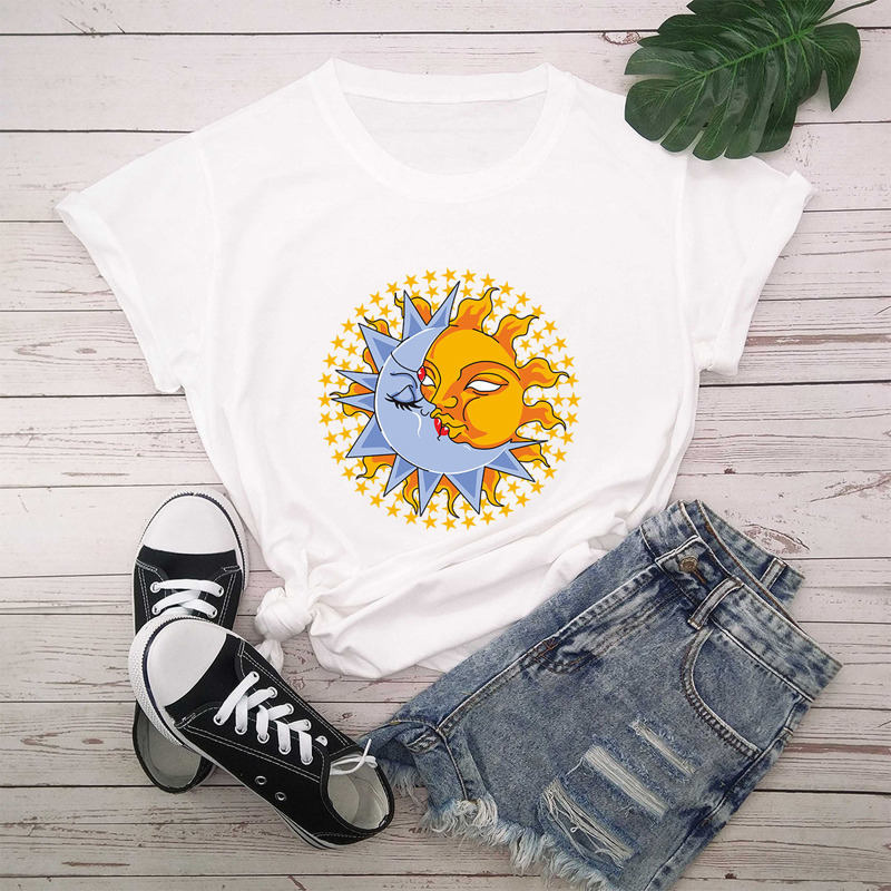 

Sun & Moon Graphic Tee, White