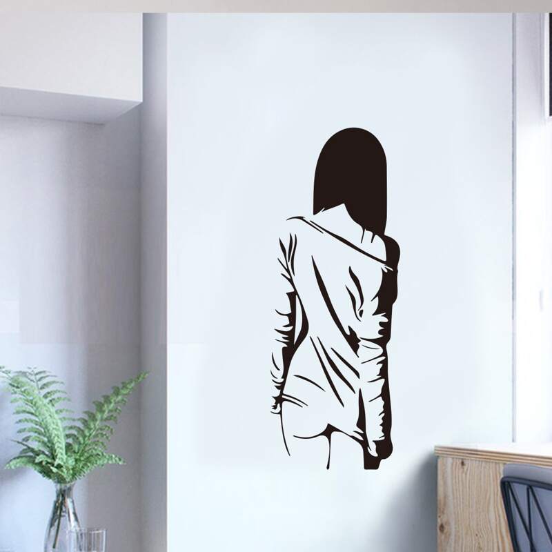 

Girl Print Wall Sticker, Black