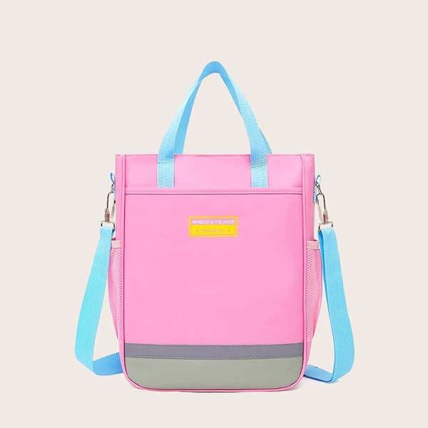 

Girls Colorblock Tote Bag, Pink