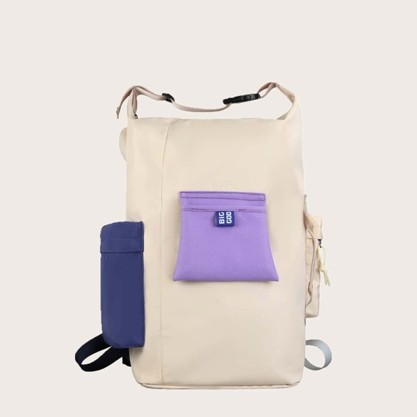 

Men Colorblock Backpack, Beige