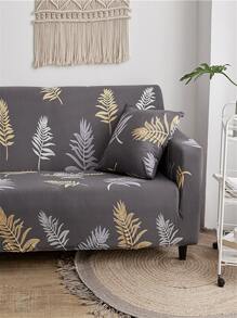 Leaf Print Stretchy Sofa Cover Without Cushion - Multicolor - View 2