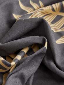 Leaf Print Stretchy Sofa Cover Without Cushion - Multicolor - View 6