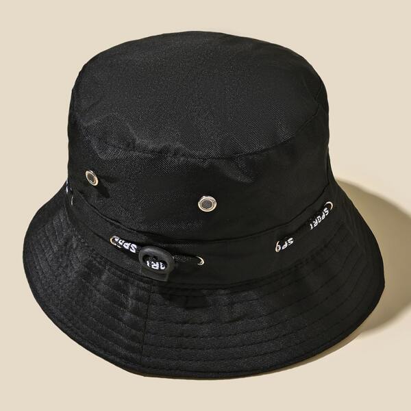 

Eyelet Decor Bucket Hat, Black