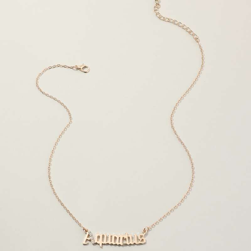 

Rhinestone Decor Necklace, Gold
