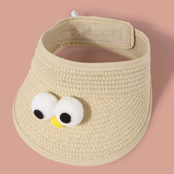 

Toddler Girls Eye Decor Visor Hat, Beige