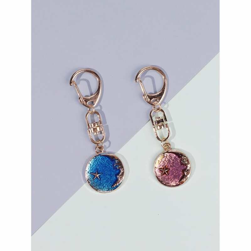 

Star Round Drop Earrings, Multicolor