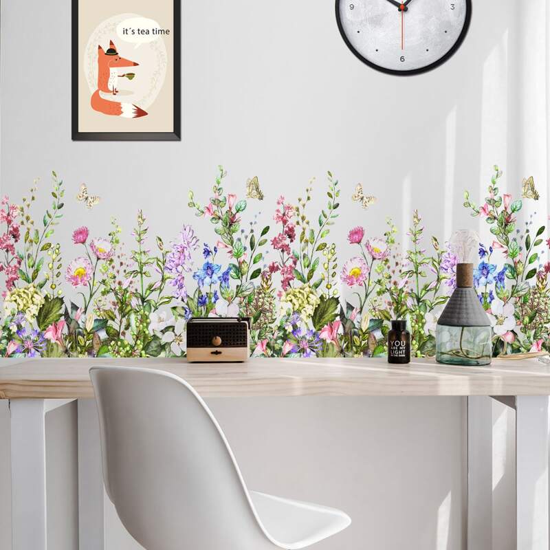 

Flower Print Wall Sticker, Multicolor