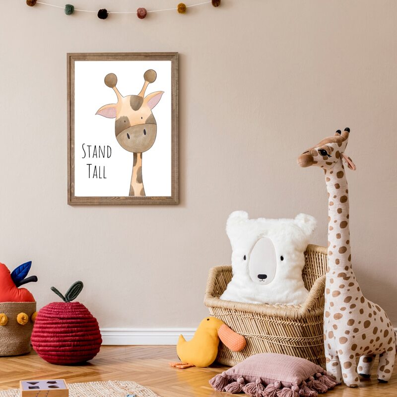 

Giraffe Print Wall Painting Without Frame, Multicolor