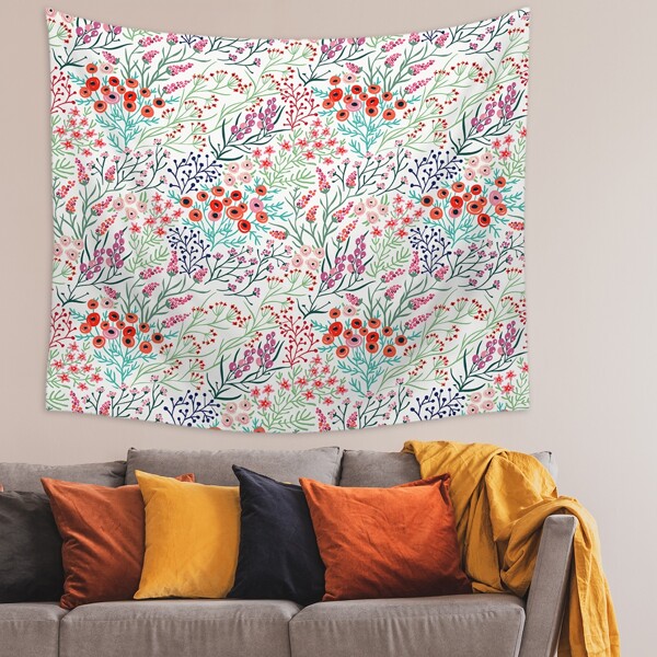 

Plant Print Tapestry, Multicolor