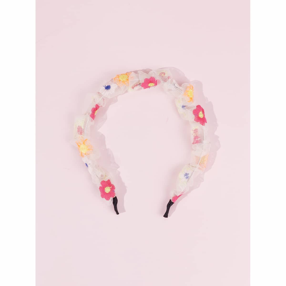 

Floral Mesh Hair Hoop, White