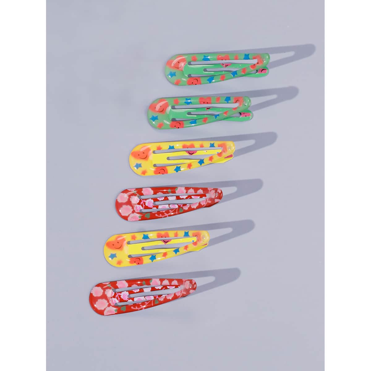 

6pcs Floral & Cartoon Hair Clip, Multicolor