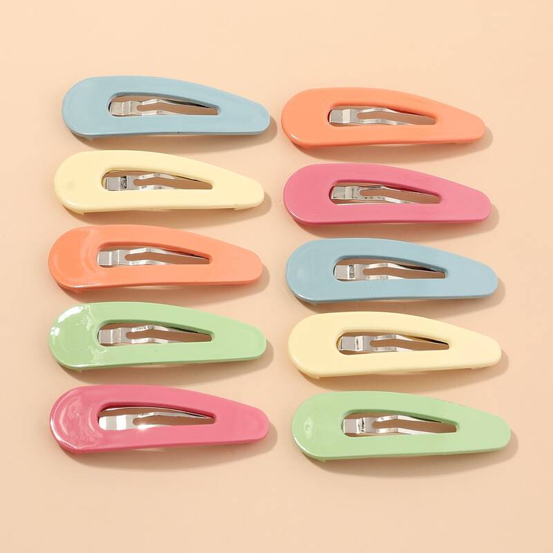 

10pcs Colorful Hair Clip, Multicolor