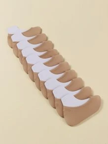 10pairs Plain Invisible Socks - Camel - View 1