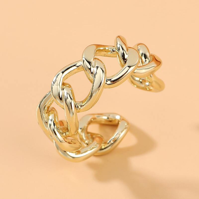 

Chain Design Cuff Ring, Gold