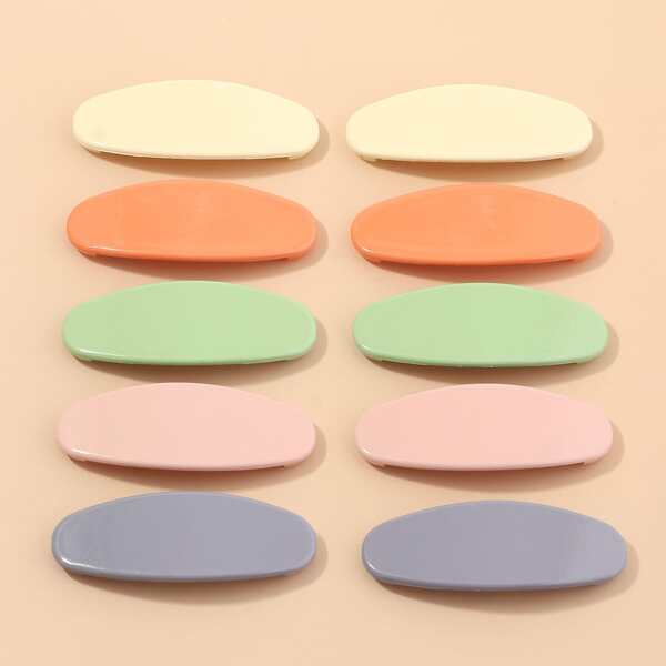 

10pcs Colorful Hair Clip, Multicolor