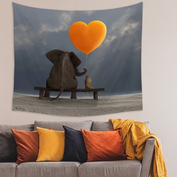 

Elephant Print Tapestry, Multicolor