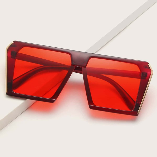 

Square Frame Sunglasses, Burgundy