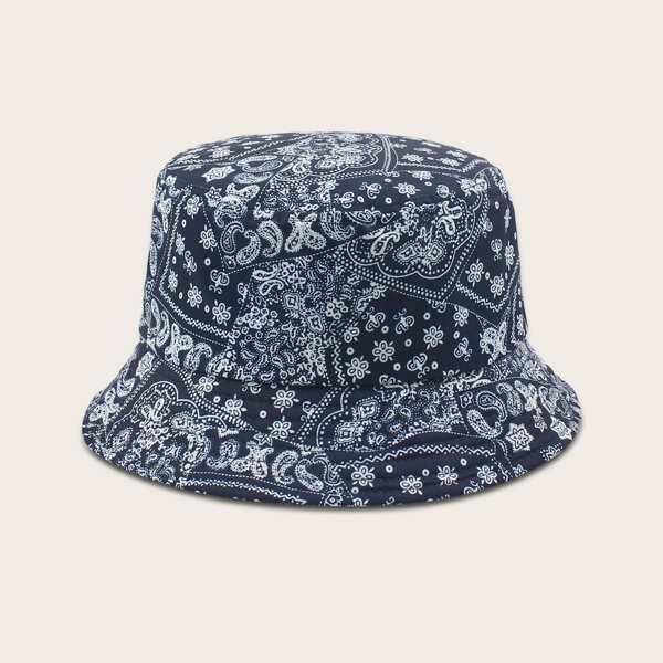 

Paisley Pattern Bucket Hat, Navy blue