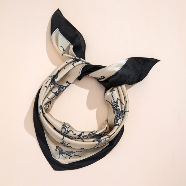 

Zebra Pattern Bandana, Beige
