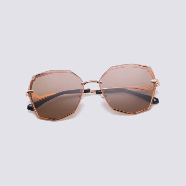 

Tinted Lens Rimless Sunglasses, Brown