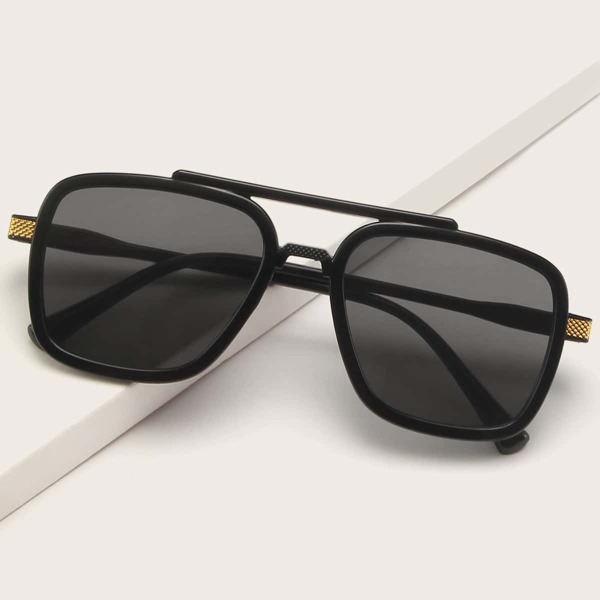 

Top Bar Aviator Sunglasses, Black