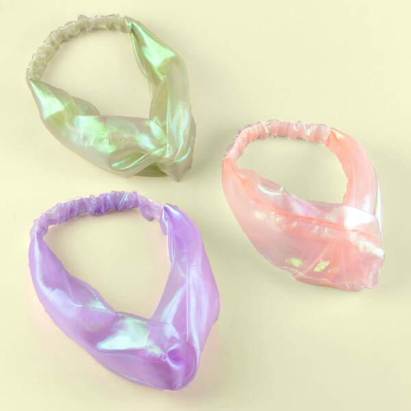 

3pcs Metallic Headband, Multicolor