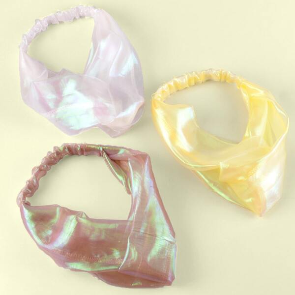 

3pcs Metallic Headband, Multicolor
