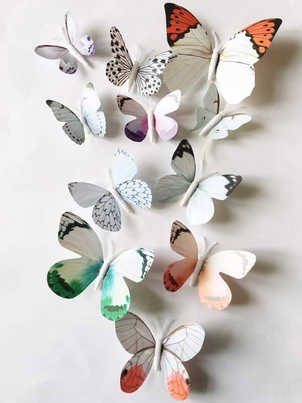 12pcs 3D Butterfly Shaped Wall Sticker SHEIN USA