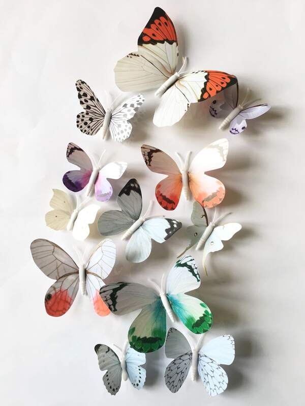 12pcs 3D Butterfly Shaped Wall Sticker SHEIN USA