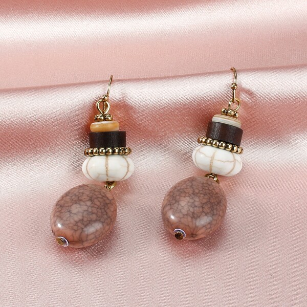 

Beaded Drop Earrings, Gold