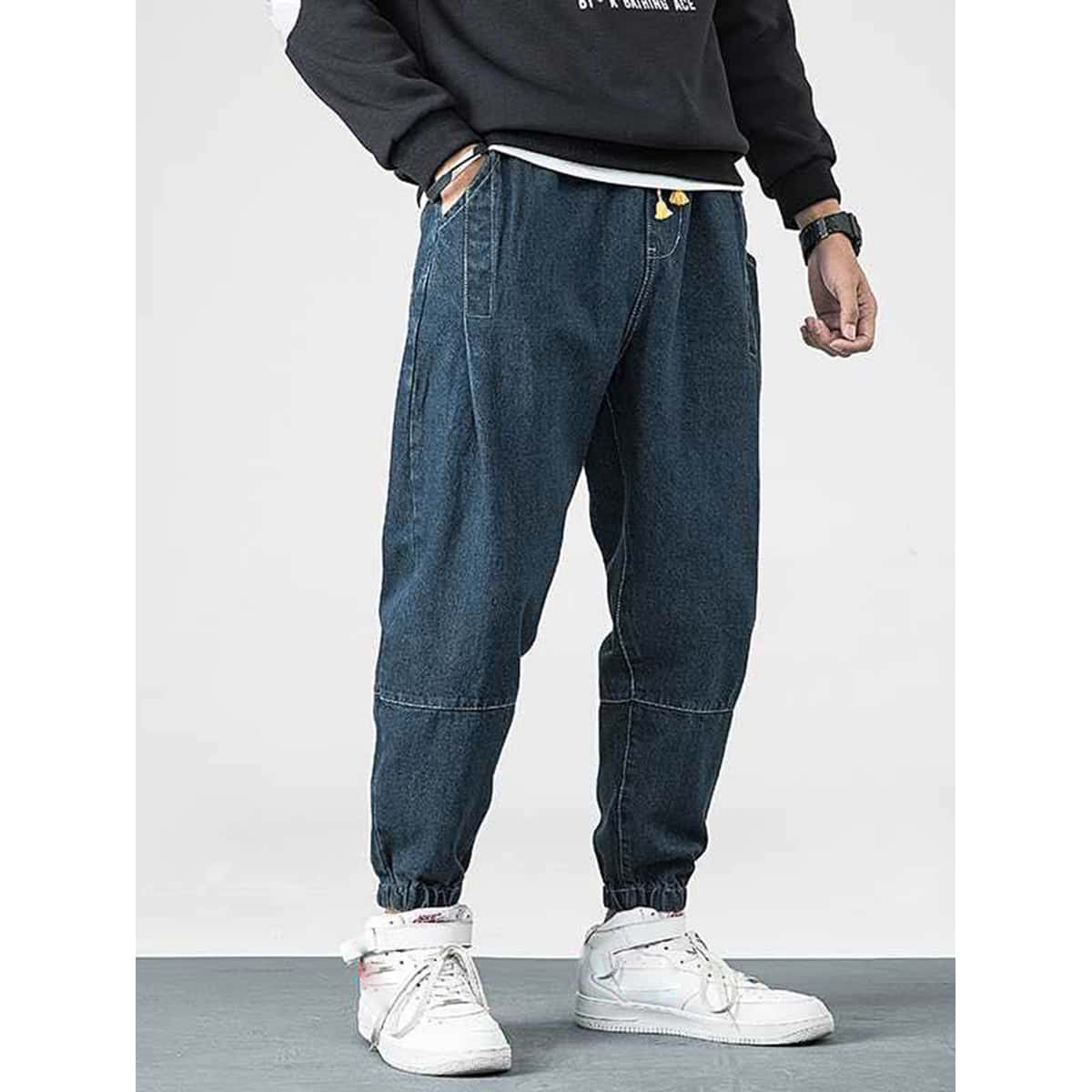 

Guys Slant Pocket Carrot Jeans, Dark wash