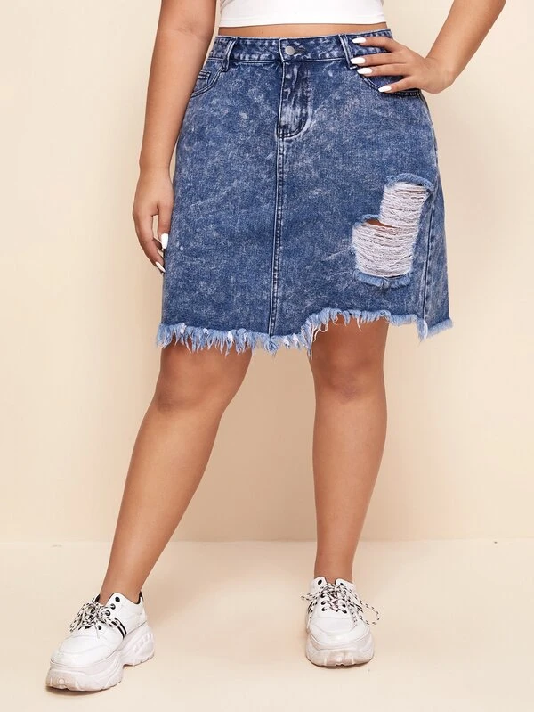 black denim skirt shein