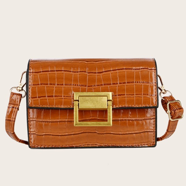 

Stone Embossed Crossbody Bag, Brown