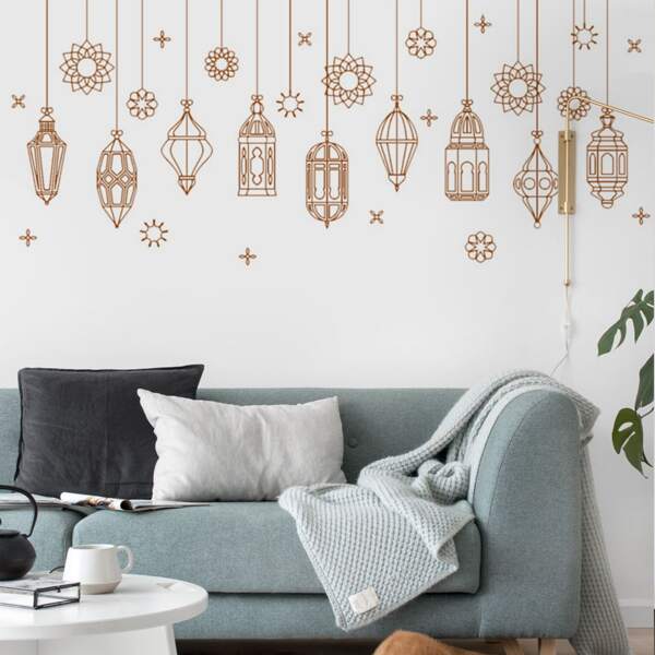 

Lantern Print Wall Sticker, Khaki