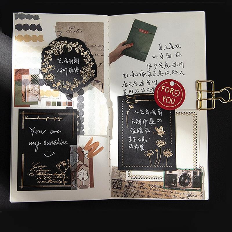 

30sheets Hot Stamping Random Memo Paper, Black